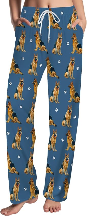 GNEW Dog Print Pajama Pants Cozy Lounge Pants for Men Women, Funny Unisex Sleepwear Gift Idea