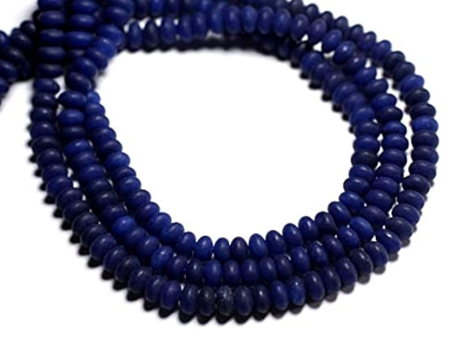 LKBEADS Kamienne koraliki 39 cm - jadeitowe rondelle 5 x 3 mm niebieska noc