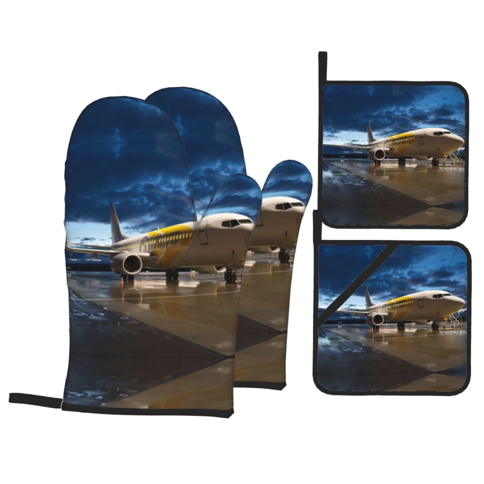 Kit para hornear Airplane in The Evening Light de 4 piezas con suministros impresos
