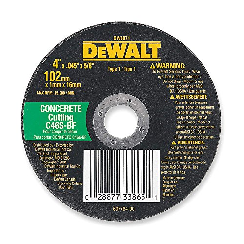 Image of DEWALT DW8072 ConcreteMasonry Grinding Wheel, Angle Grinder Disc, 4-12-Inch X .045-Inch X 78-Inch