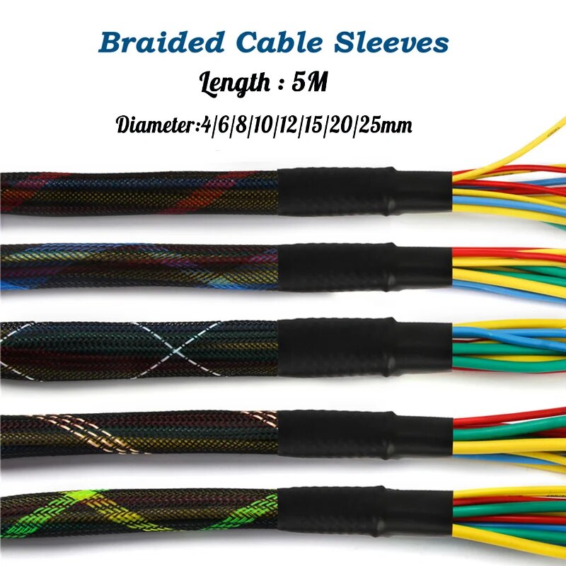 Neon Green Expandable Braided Sleeve - Cable Wire Loom Cover For Wiring Harness Organization & Protection
