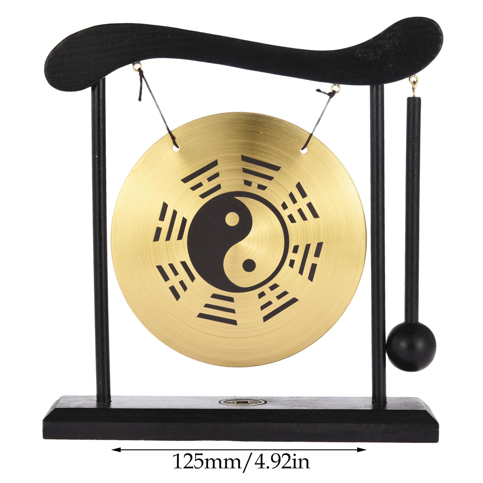 Mini gong de table - 12 cm - Jeu sonore zen - Ornement - Cloche de méditation pour lieu de travail, salon, énergie, équilibre, pleine conscience, atmosphère, point fort, spirituel