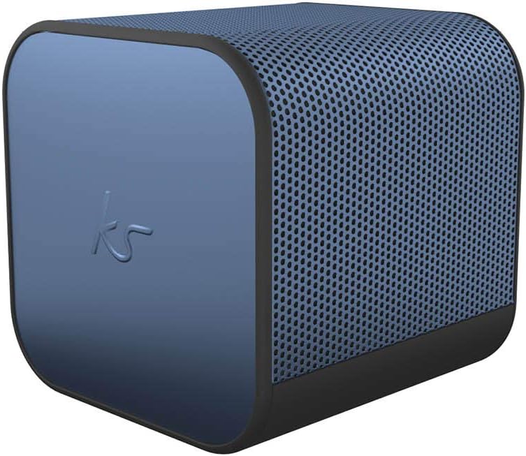 KitSound Boom Cube Metallic Portable Rechargeable Wireless Bluetooth Speaker, Blue