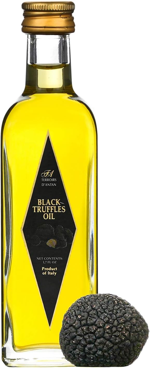 Black Truffle Oil – 1.7 OZ – Extra Virgin Pure Olive Oil Cold Pressed – Vegan, Non-GMO, No MSG