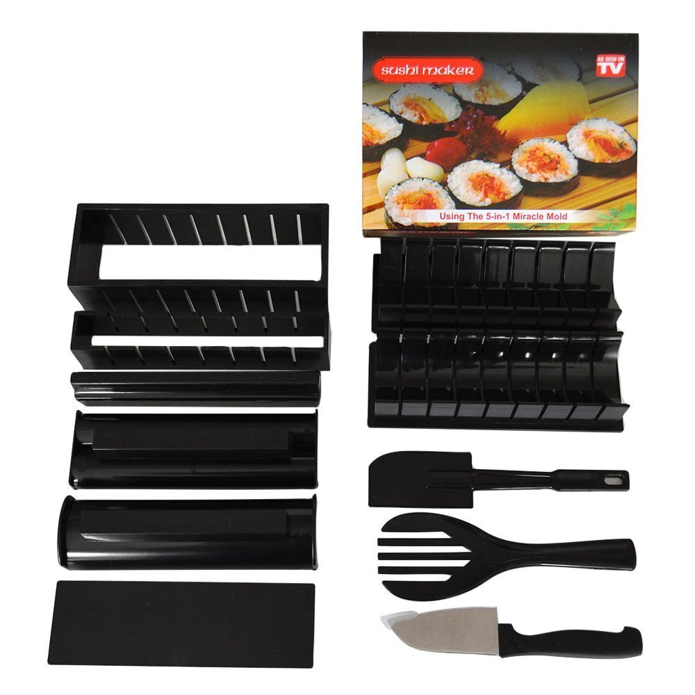 Sushi Making Kit by Sushi Maker - 11 Piece Set - Beginner's Step-by-Step Instructions and Free Bonus Top 5 Sushi Roll eBook