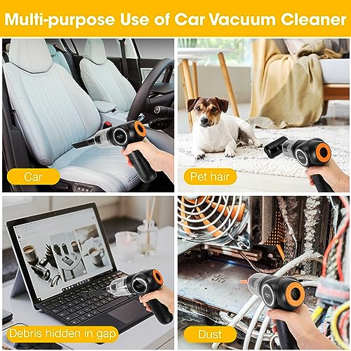 Car Vacuum Cleaner High Power,9000PA Mini Wireless Handheld Car Vacuum Cleaner,3 in 1 Cordless Hoover Vacuum for Car Computer Laptop Keyboard Home Office Dust Cleaning