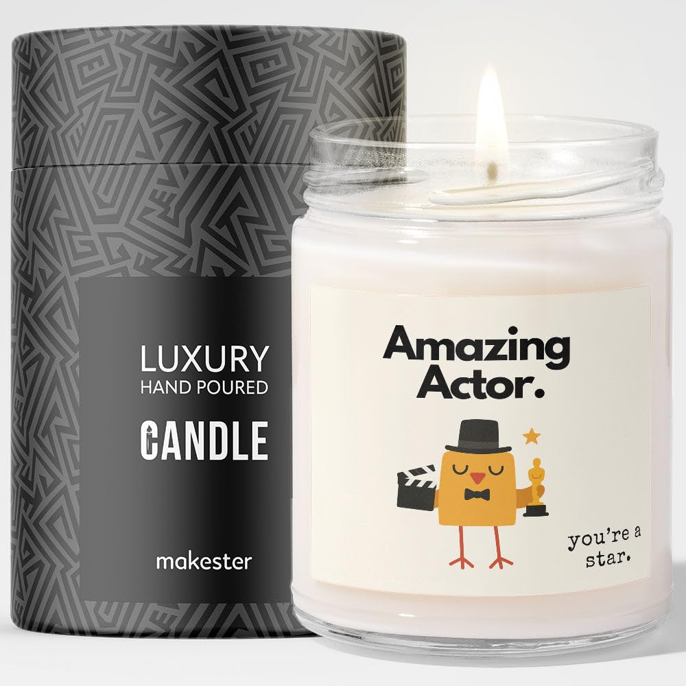 Actor Gift - Luxury Soy Wax Candle - Vanilla, Jasmine, Sugared Almond - Makester — image 1