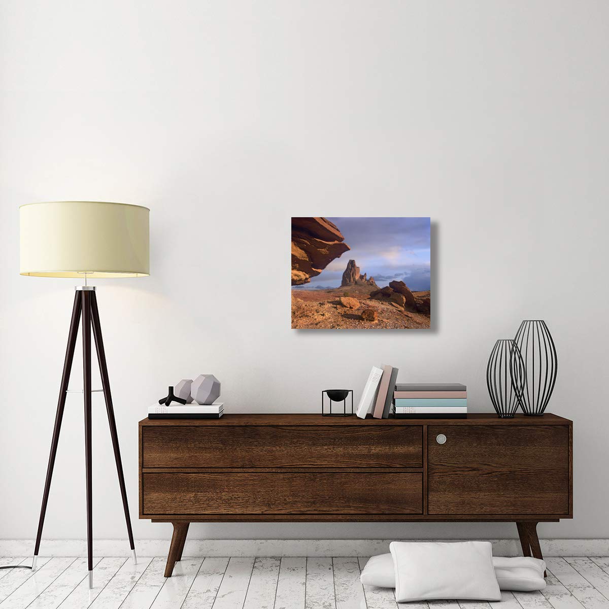 Agathla Peak, el núcleo de basalto de un volcán extinto, Monument Valley, Arizona, lienzo artístico, 28 x 22 pulgadas