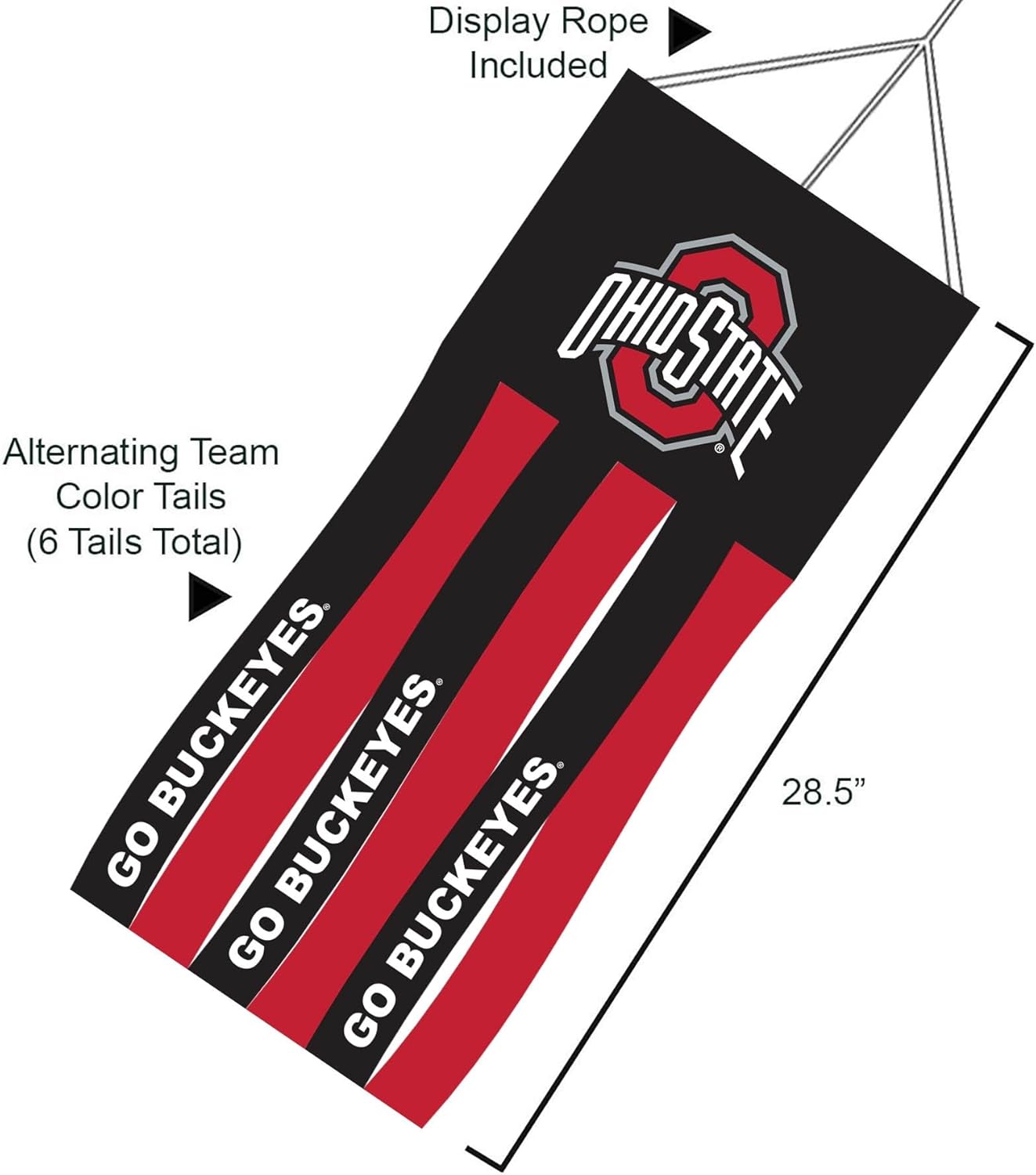 College Flags & Banners Co. Ohio State Buckeyes Windsock