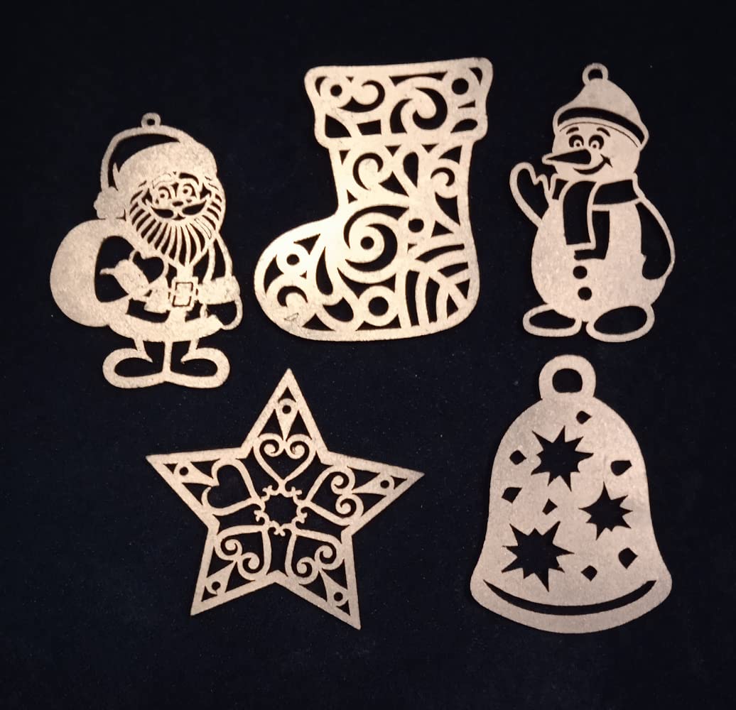 Décorations murales en bois Père Noël et sapin de Noël Purpledip Lot de 5 (12442B)