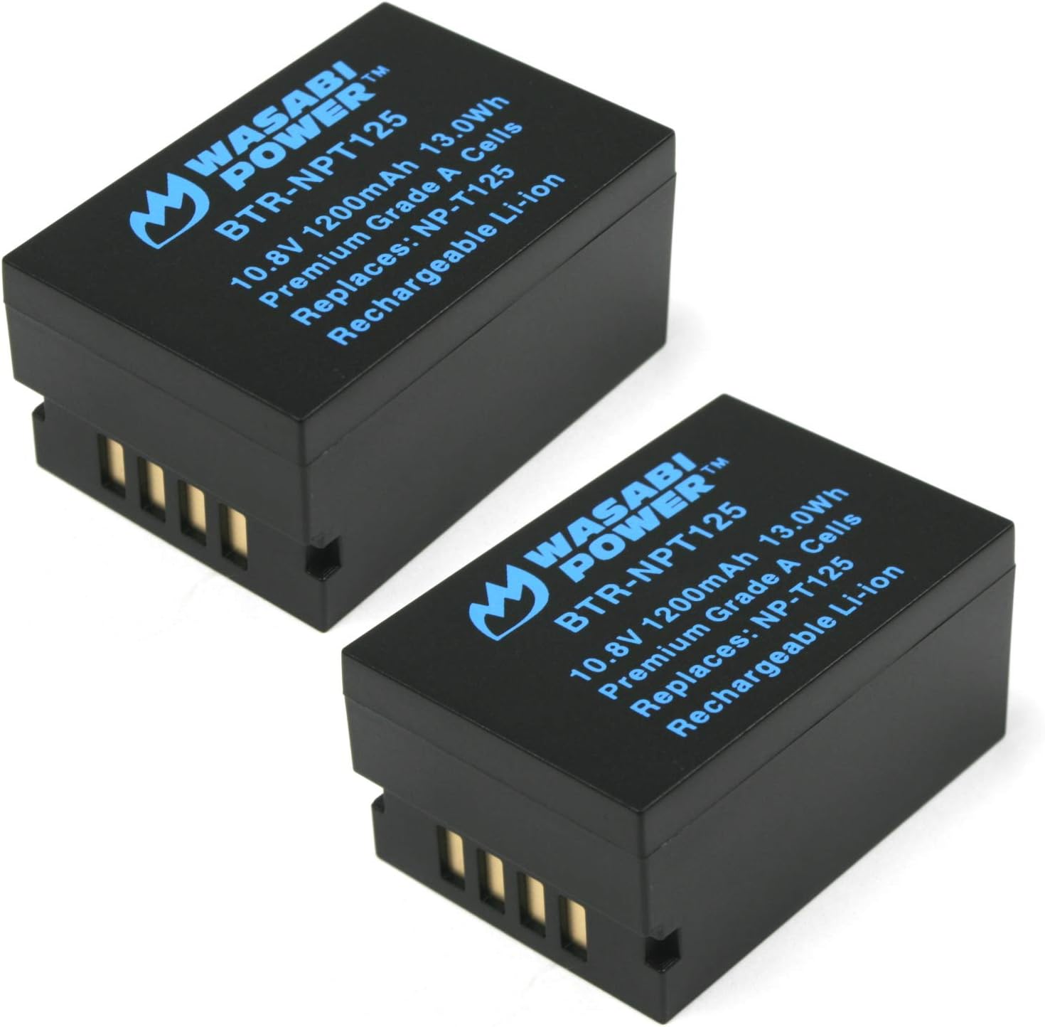 Wasabi Power Battery (2-Pack) for Fujifilm NP-T125 and Fuji GFX 50S, GFX 50R, GFX 100, VG-GFX1 Grip