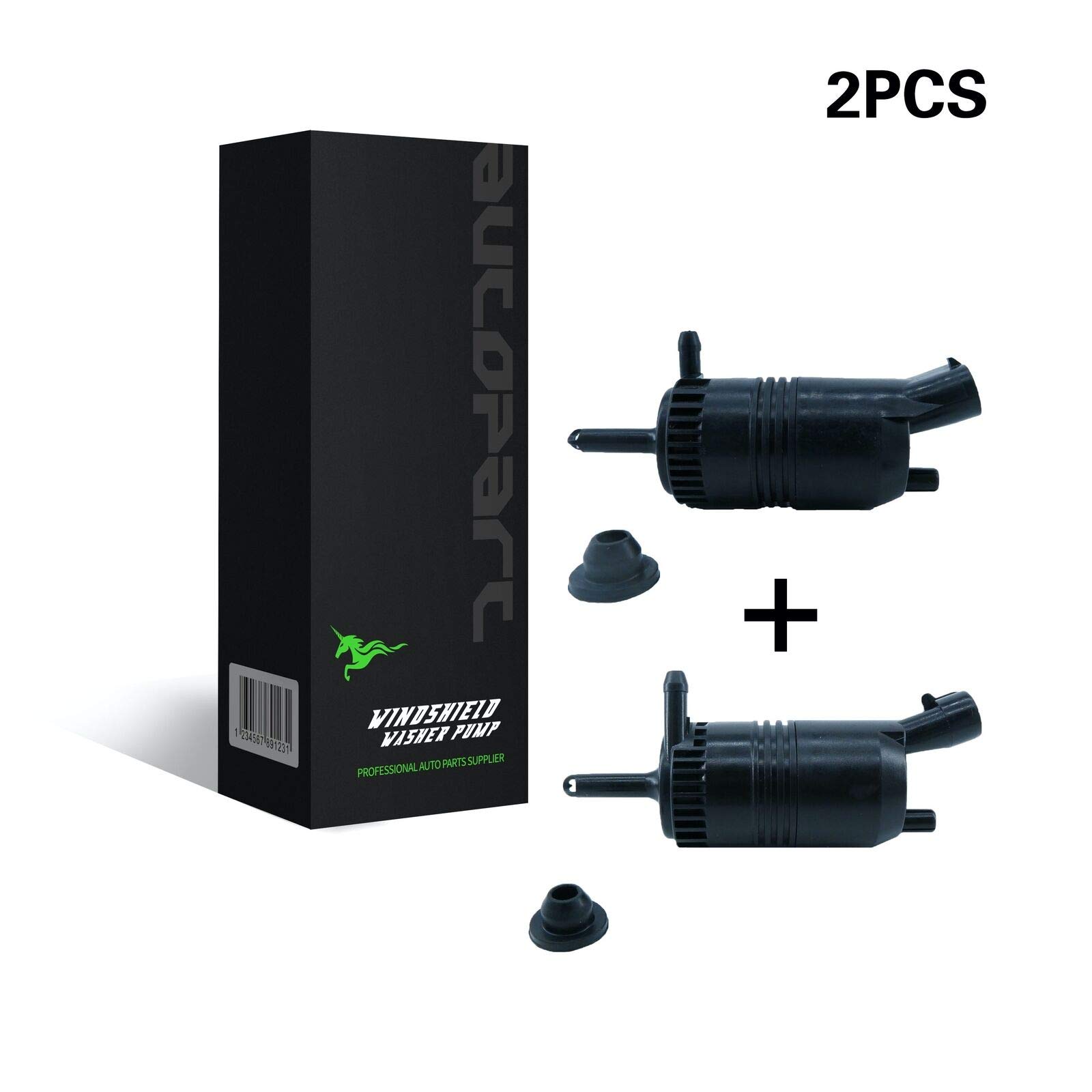 Buy tostmolt 2pcs 12V Front+Rear Windshield Washer Fluid Pump w/Grommet