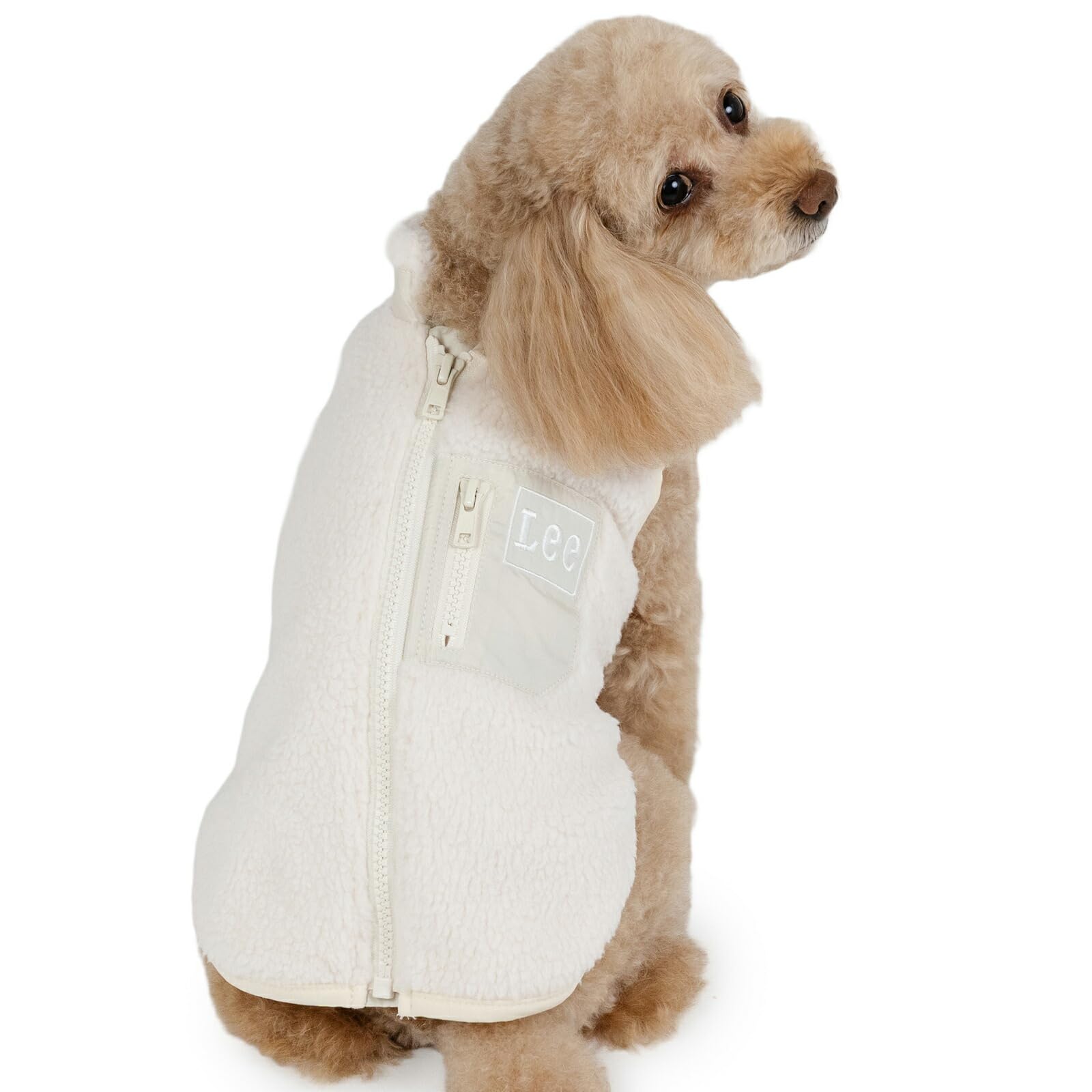 Amazon | ペットパラダイス 犬 服 Lee ジップ ボアベスト 背中開き