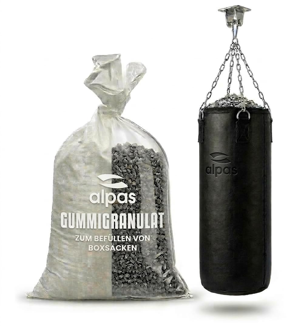 ALPAS Boxsack Füllung 10 bis 120 kg SBR Gummigranulat - Füllmaterial für Boxsack, Sandsack & Boxbirne - geräuscharm, stoßdämpfend & gelenkschonend I bunt