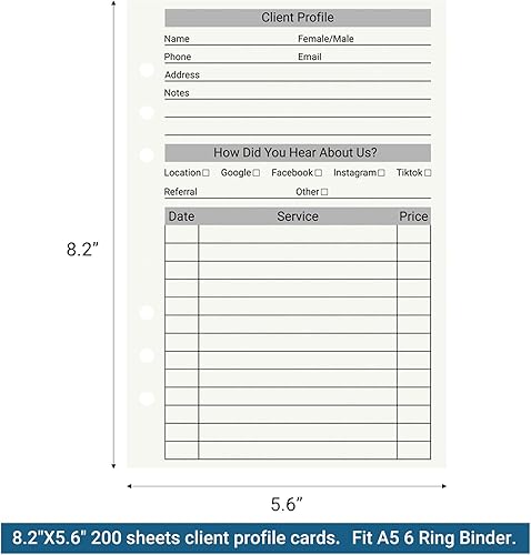 Miniatura 9 de Libro de registro de cliente, estilista de perfiles de cliente y tarjetas de registro de cliente con pestañas alfabéticas para salones, estilistas,
