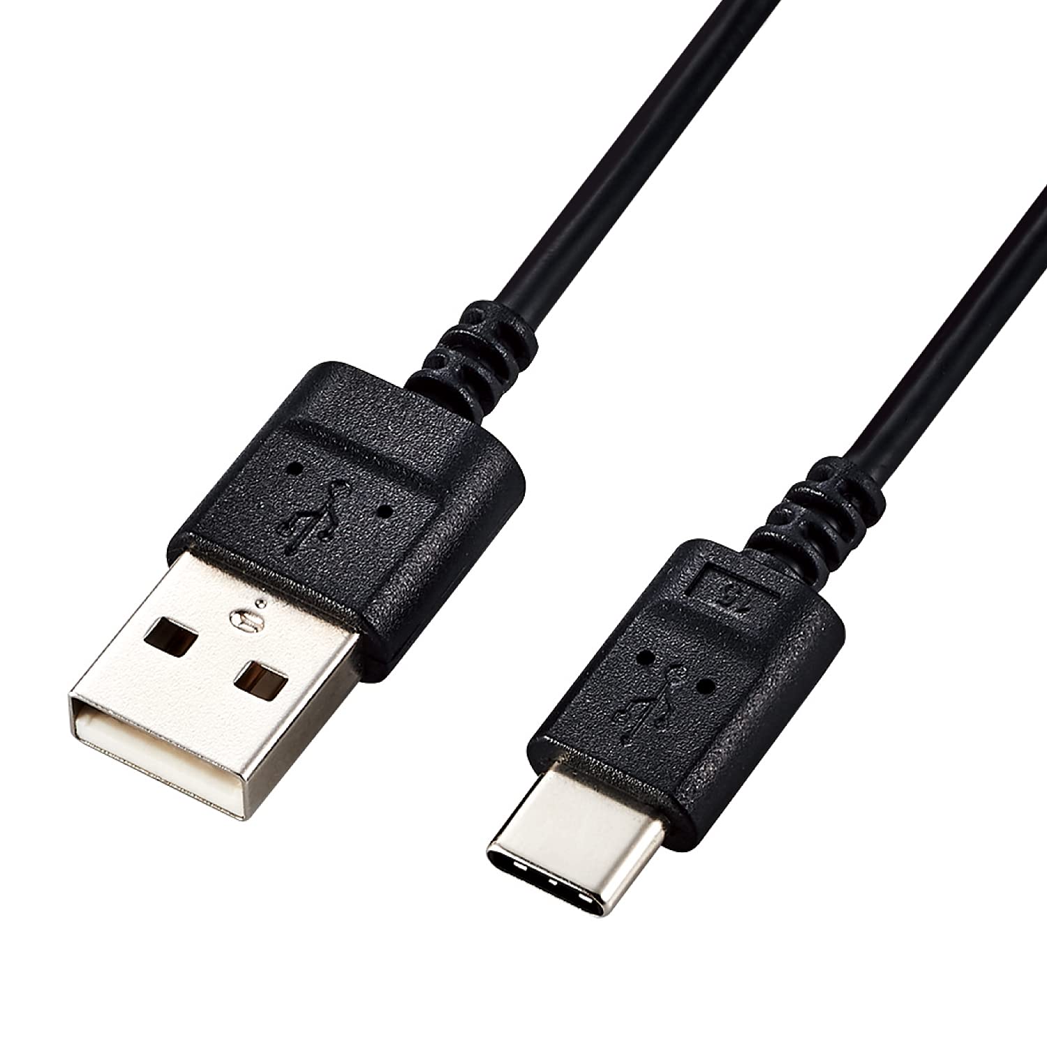Elecom MPA-ACX20BK2 USB Type-C Cable for Smartphones (A-C), Ultra Fine, 6.6 ft (2.0 m), Black