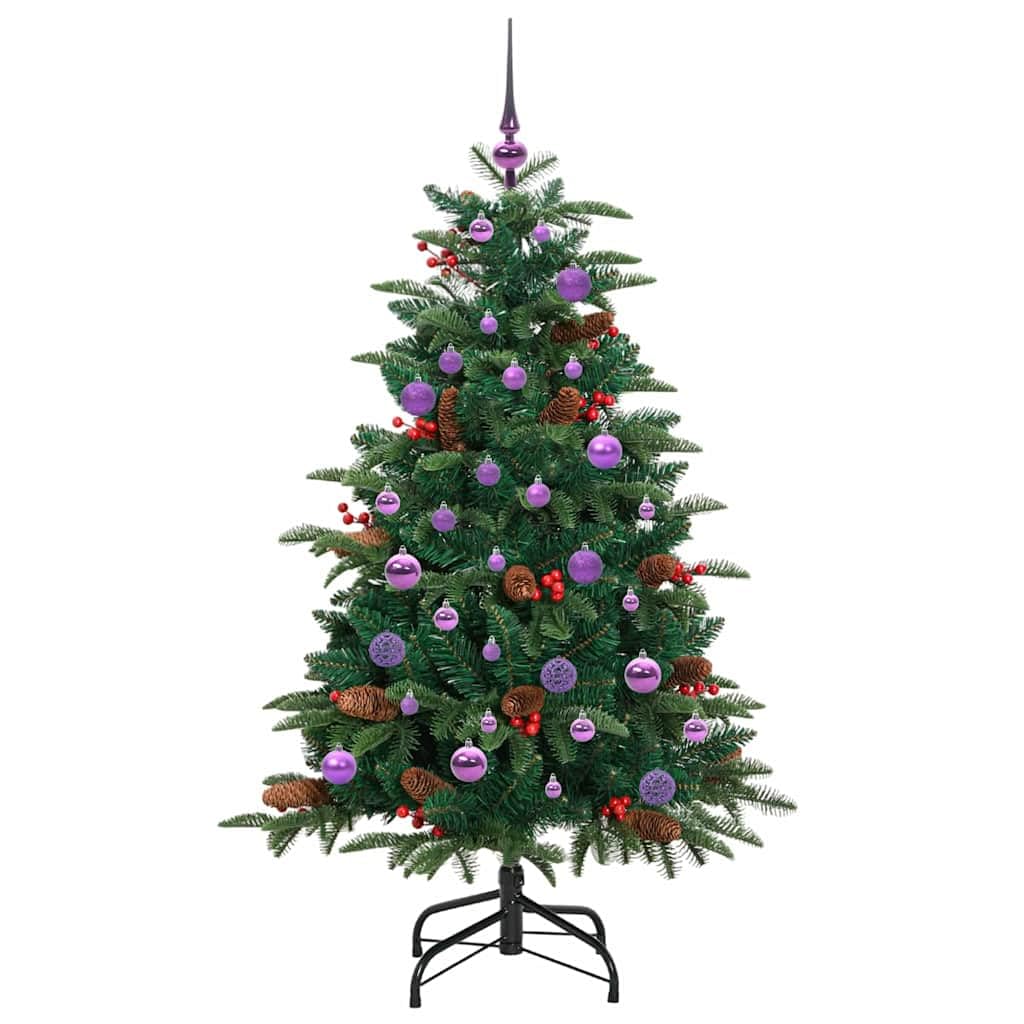 Sztuczna choinka z 150 diodami LED w kolorze ciepłej bieli, wysokość 150 cm, w kształcie stożka, zielona, do użytku wewnątrz i na zewnątrz, łącznie ze stojakiem, zasilana przez USB, 8 trybów pracy
