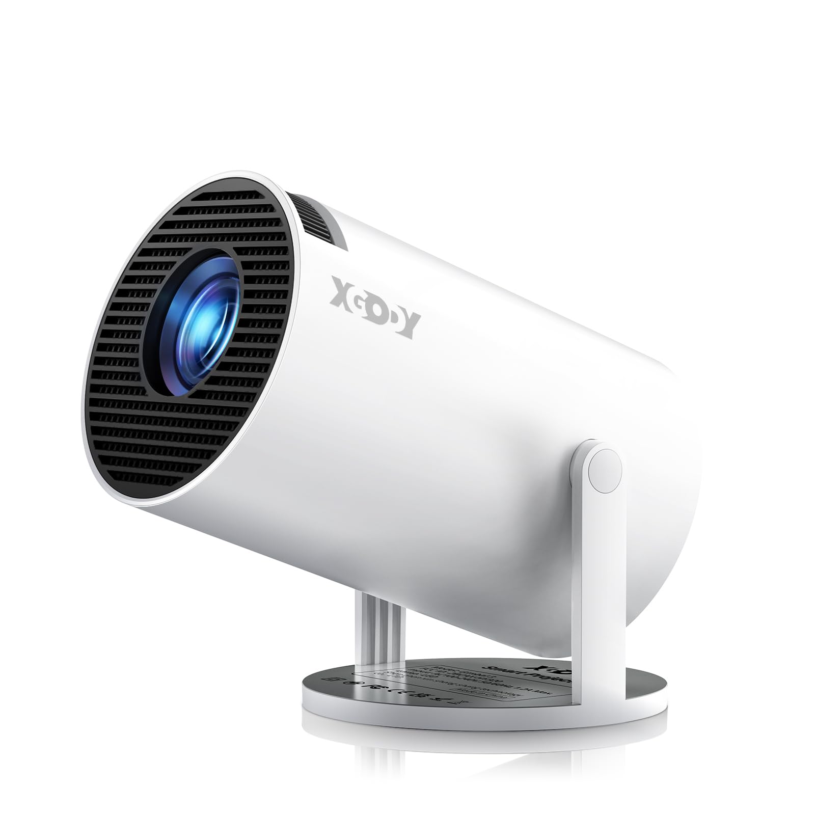 Mini vidéoprojecteur [2026 amélioré et Android 11.0] natif 720p HD, Prend en Charge 4K 1080p, XGODY Gimbal 3 Nouveau projecteur Portable 12000 lumens, WiFi 6, Bluetooth, clé Automatique
