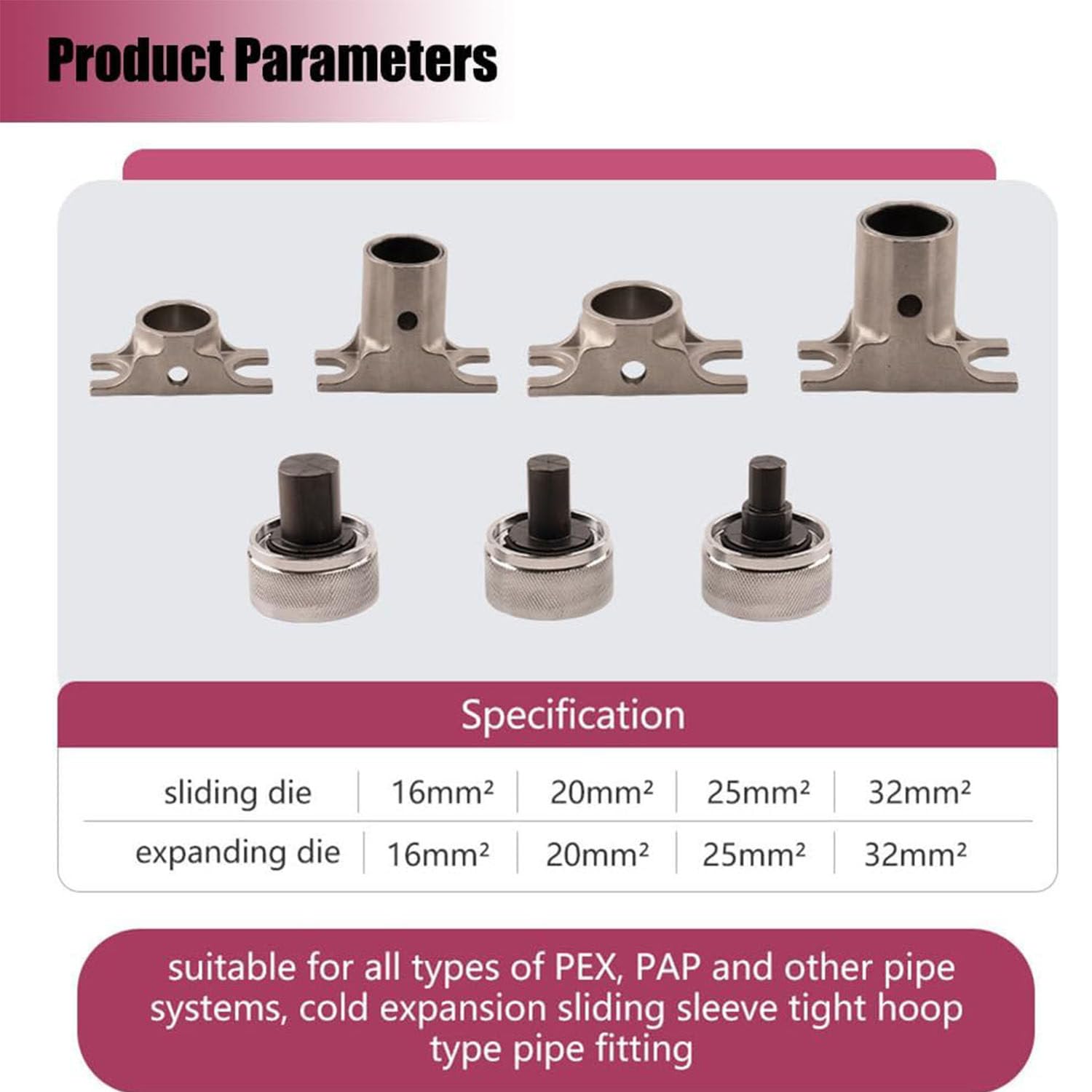 Pex Kit de herramientas de expansión, crimpadora de montaje de abrazadera de tuberías, herramienta expansora de fontanería para tuberías Pex de 16 a 32 mm, solución completa de fontanería para