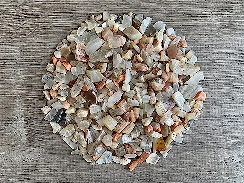 Image of Natural Semi Tumbled Moonstone Chips - Crushed Mini Crystals, Undrilled Gemstone Chips (2 Oz Lot)