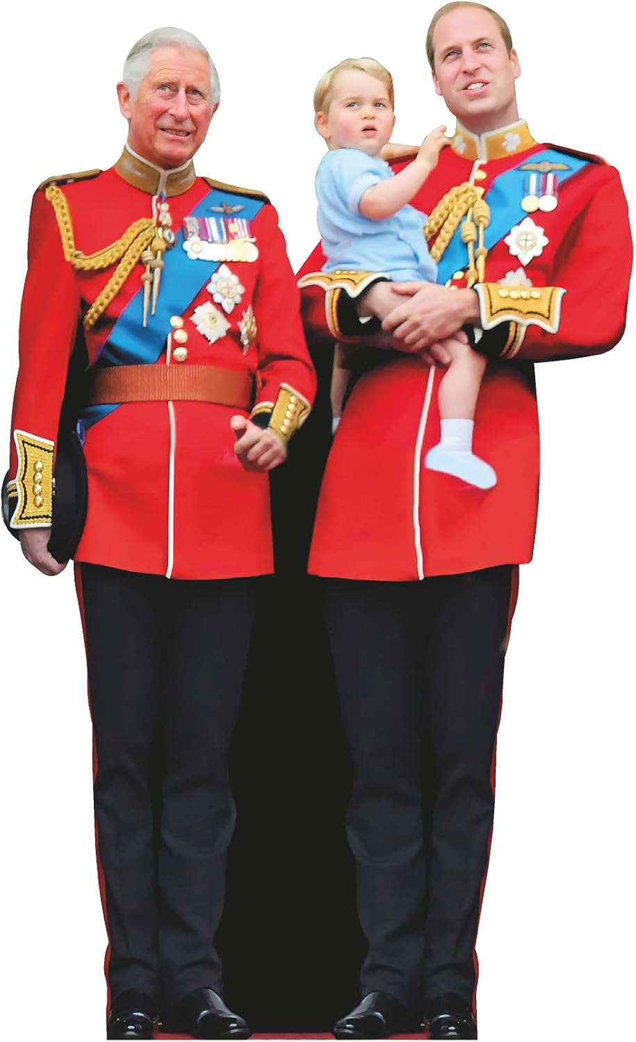 H10527 Prince King Charles and William and Son Cardboard Cutout Standee Standup