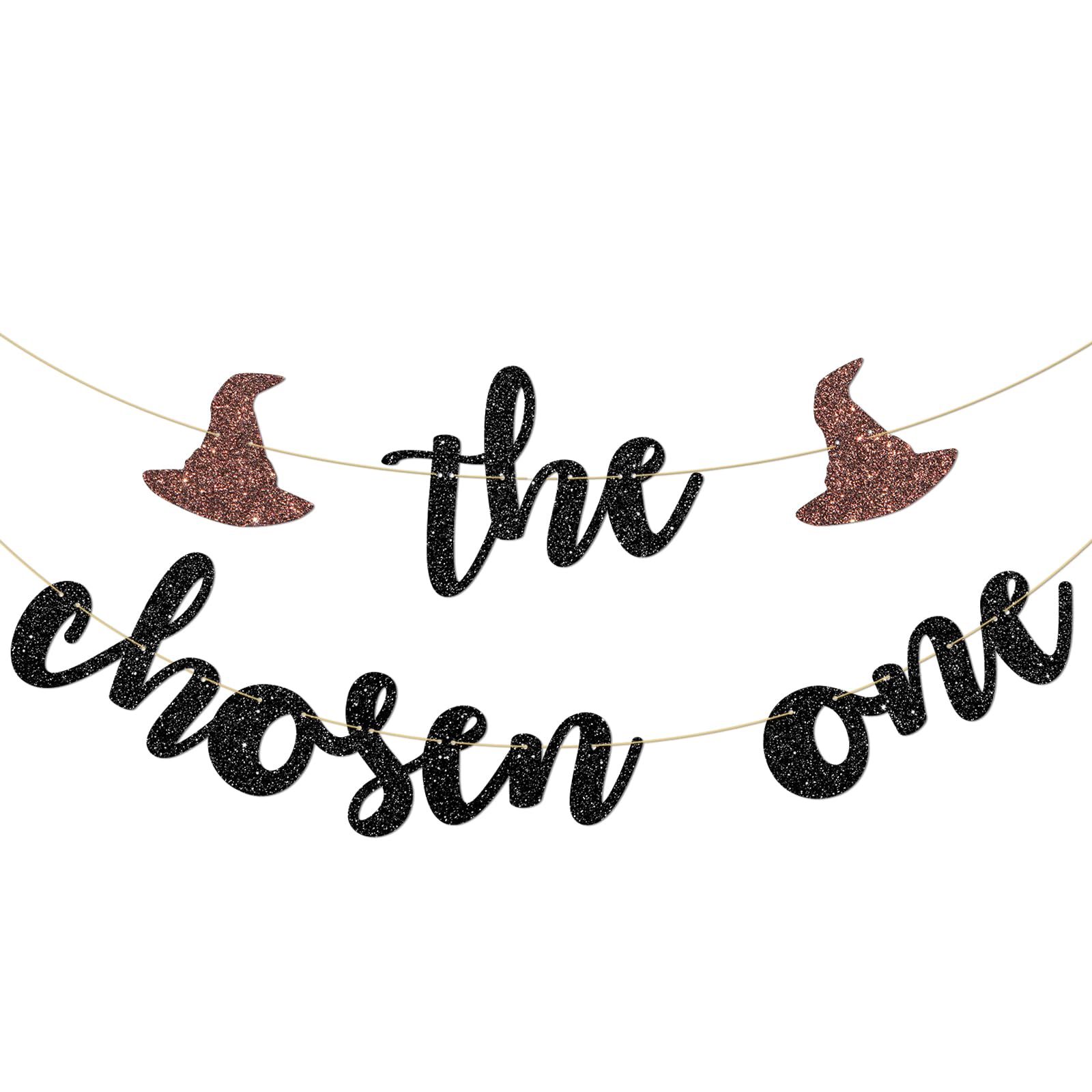 The Chosen One Banner Halloween 1st Birthday Party Decoration Magic Themed Baby Shower One Year Old Birthday Party Supplies Brown Black Glitter