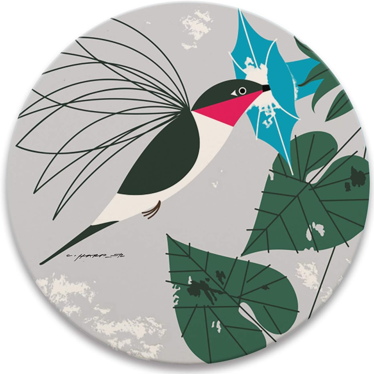 Charley Harper Little Sipper Absorbent Stone Trivet