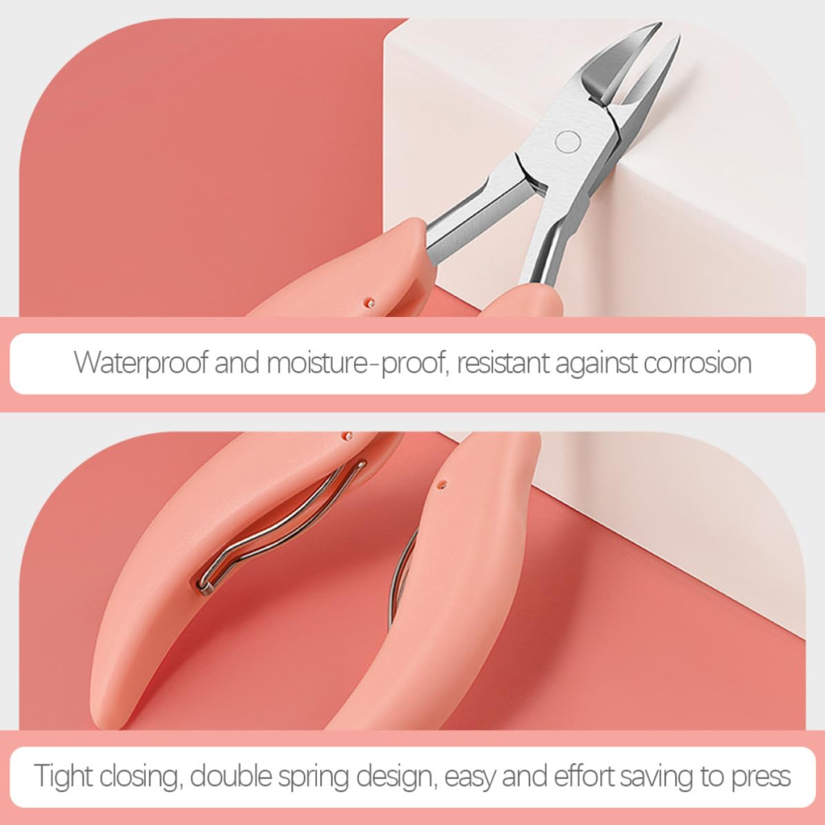 FUOYLOO Professional Stainless Steel Cuticle Nipper with Ergonomic Handle for Smooth Manicure and Pedicure, Precision Nail Trimming Tool for Home and Salon Use