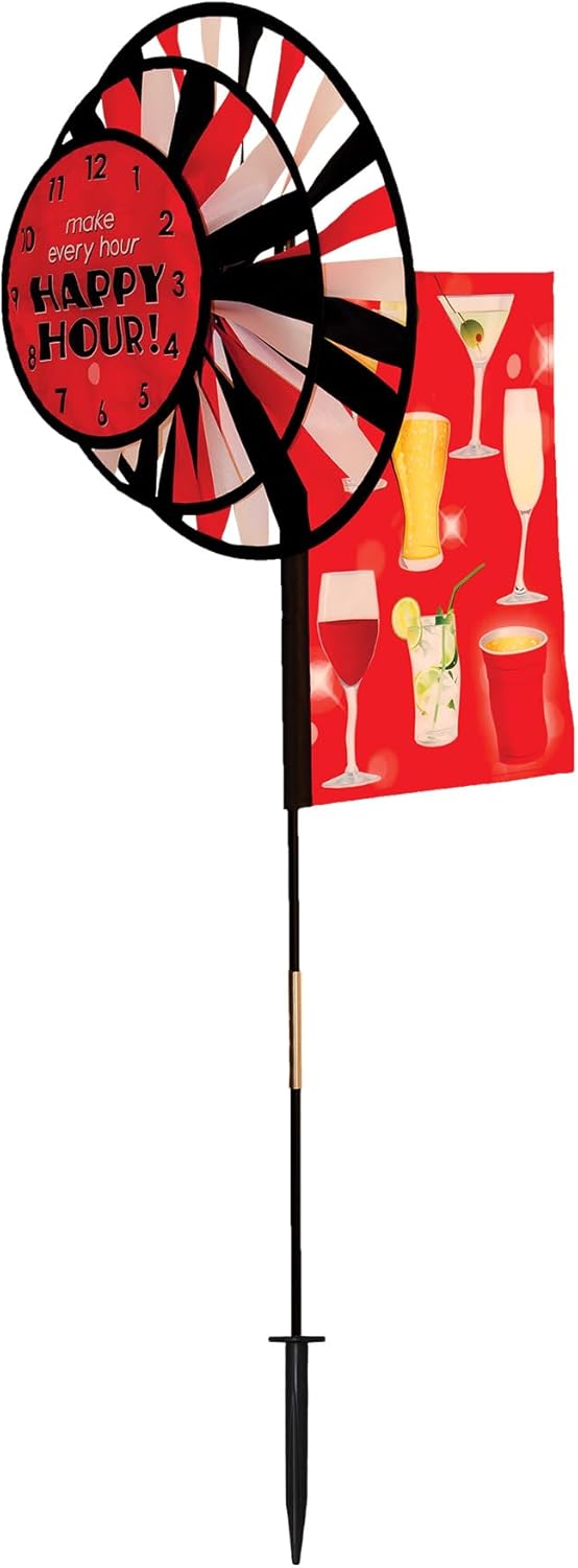 In the Breeze Triple Wheel Rainbow Garden Spinner with Wind Sail,2834