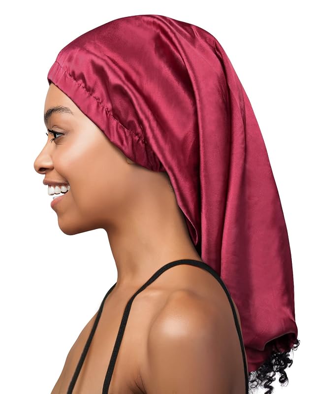 Touca de cetim estilo beanie despojado Heerf, vinho