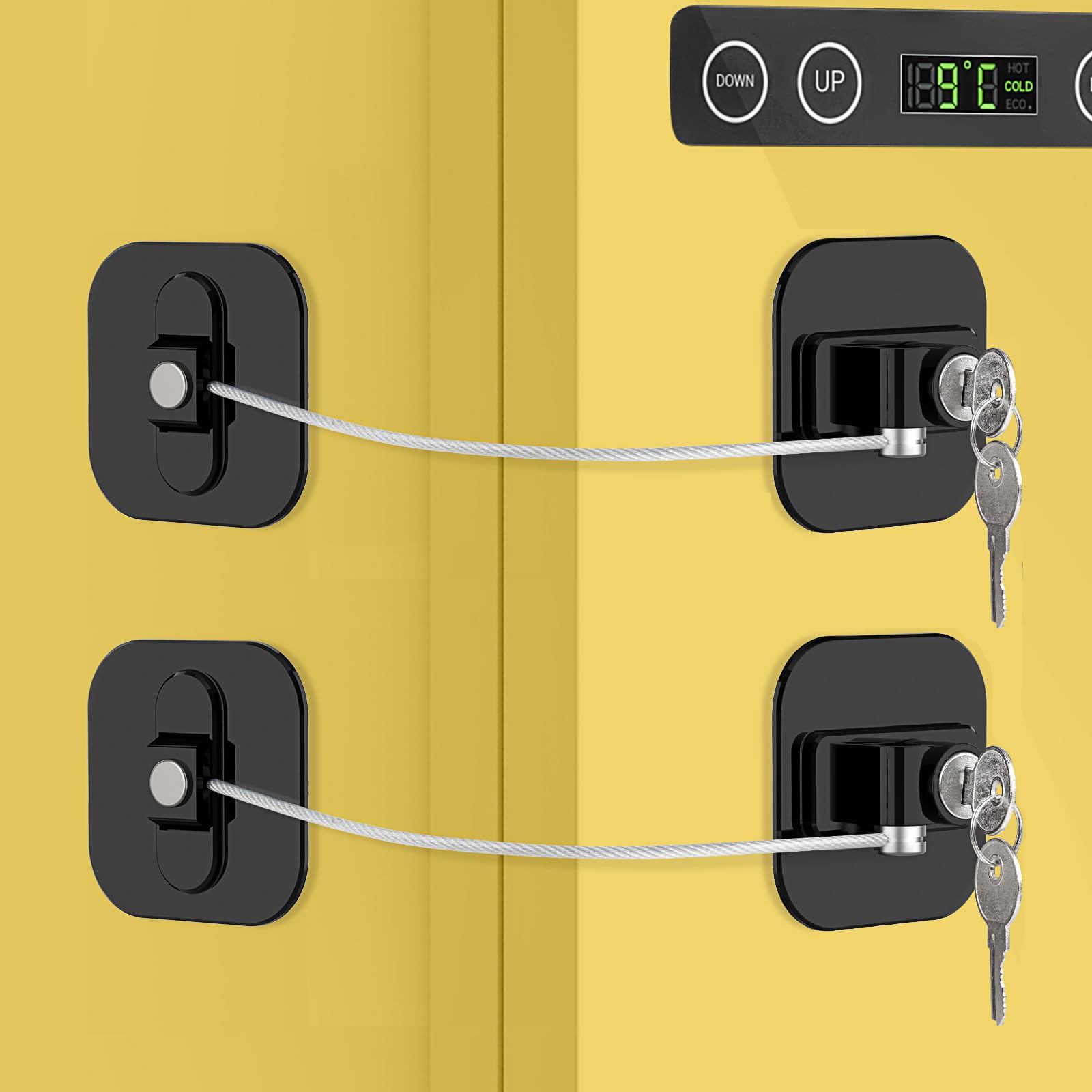 Refrigerator Lock, Cabinet Locks for Babies, 2 Pack DUOSI Child Safety Fridge Lock Cabinet Locks with Keys, Baby Proofing Safety Locks for Kitchen