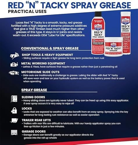 Multi Purpose Grease | Red N Tacky | Lithium Complex Grease | 2 Pack | 14 Ounce Cartridge (Red N Tacky, 2 Pack Tube)