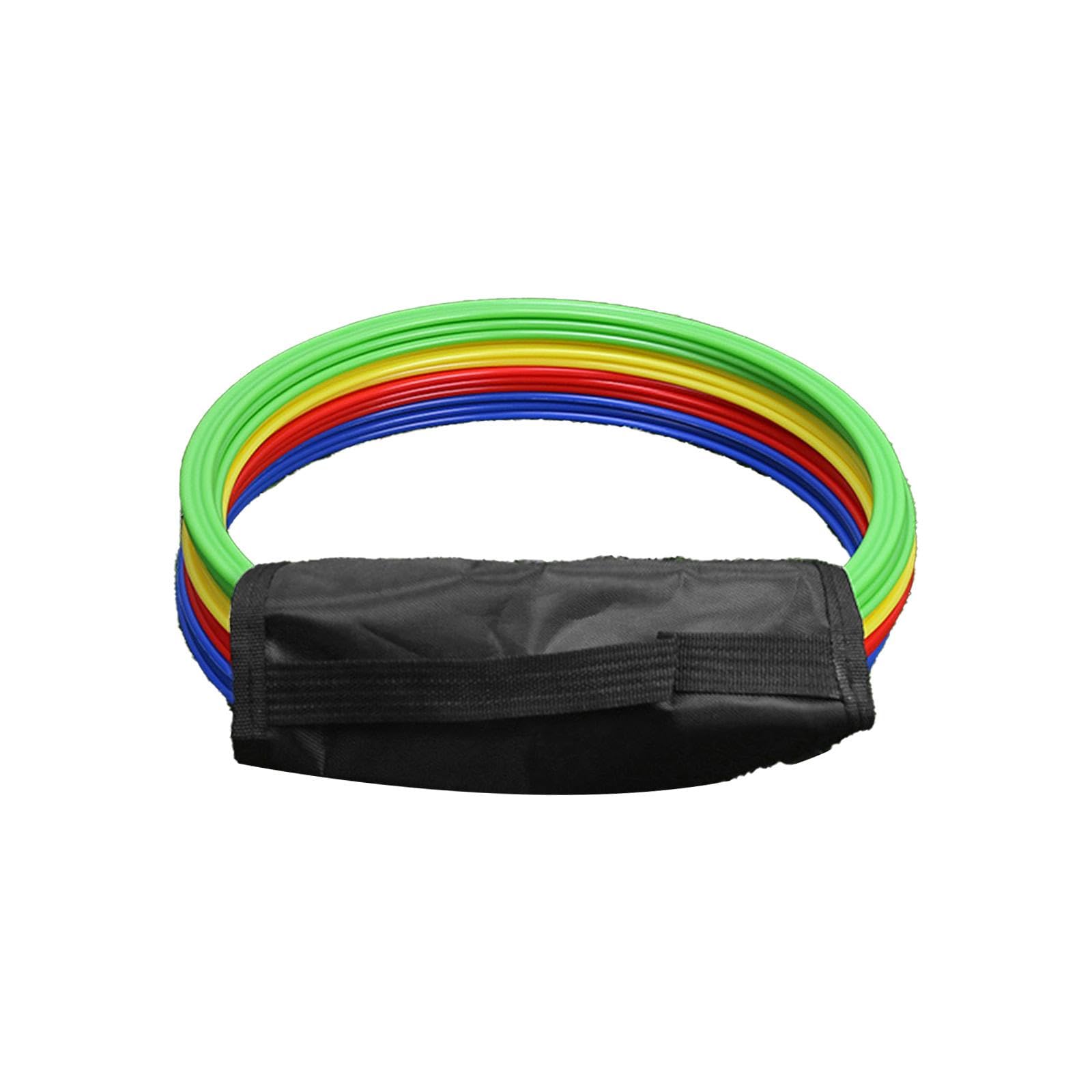 pistro 12-Piece Football Agility Rings Set - Lightweight PP Training Hoops for Speed, Balance & Jumping Drills in Gym or Playground
