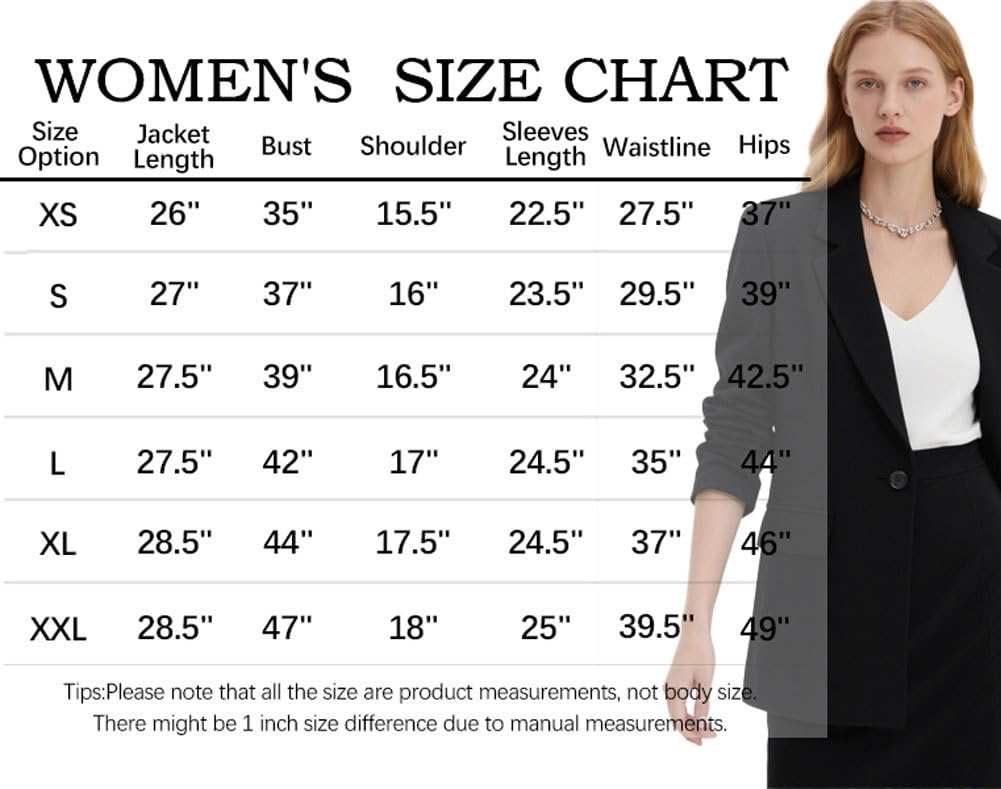 Ensemble de costume d'affaires 2 pièces pour femme avec blazer et jupe professionnels pour le bureau