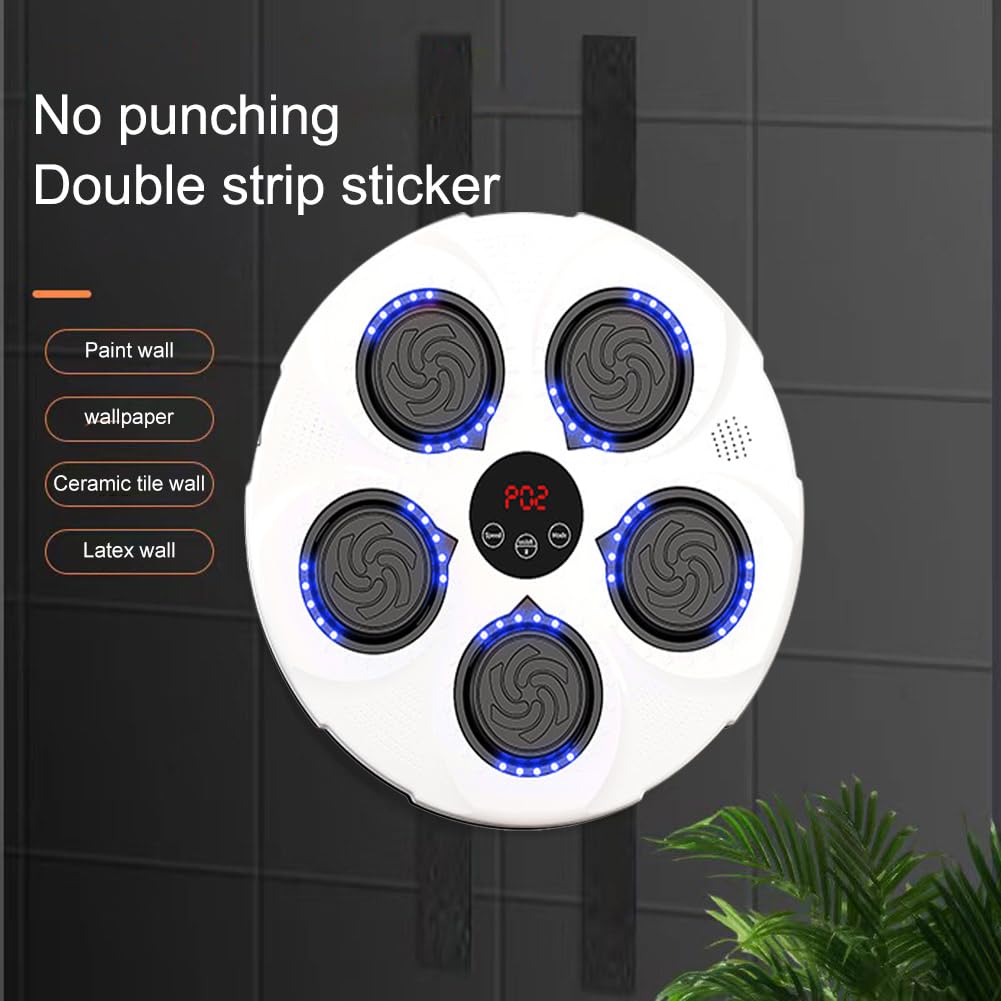 Máquina De Boxeo Musical, Máquina De Boxeo Musical Inteligente, Equipo De Entrenamiento De Objetivo De Pared Electrónico con Música, Entrenador De Boxeo Electrónico con Música Led Bluetooth (c