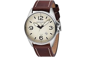 T9 - Men's Swiss Quartz Pilot Watch with Mineral Crystal & Leather Strap