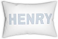 Personalized Kids Throw Pillow Custom Name Initial Nursery Decor - Floral Monogram Boho Rainbow Gingham Patterns