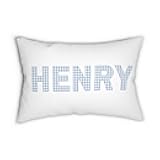 Gingham Name Pillow Personalized Custom Checkered Throw Pillow Cover with Kids Name Baby Girl & Boy Nursery Décor Toddler Pillow Children’s Bedroom Teen Room Dorm Accent Cushion Gift