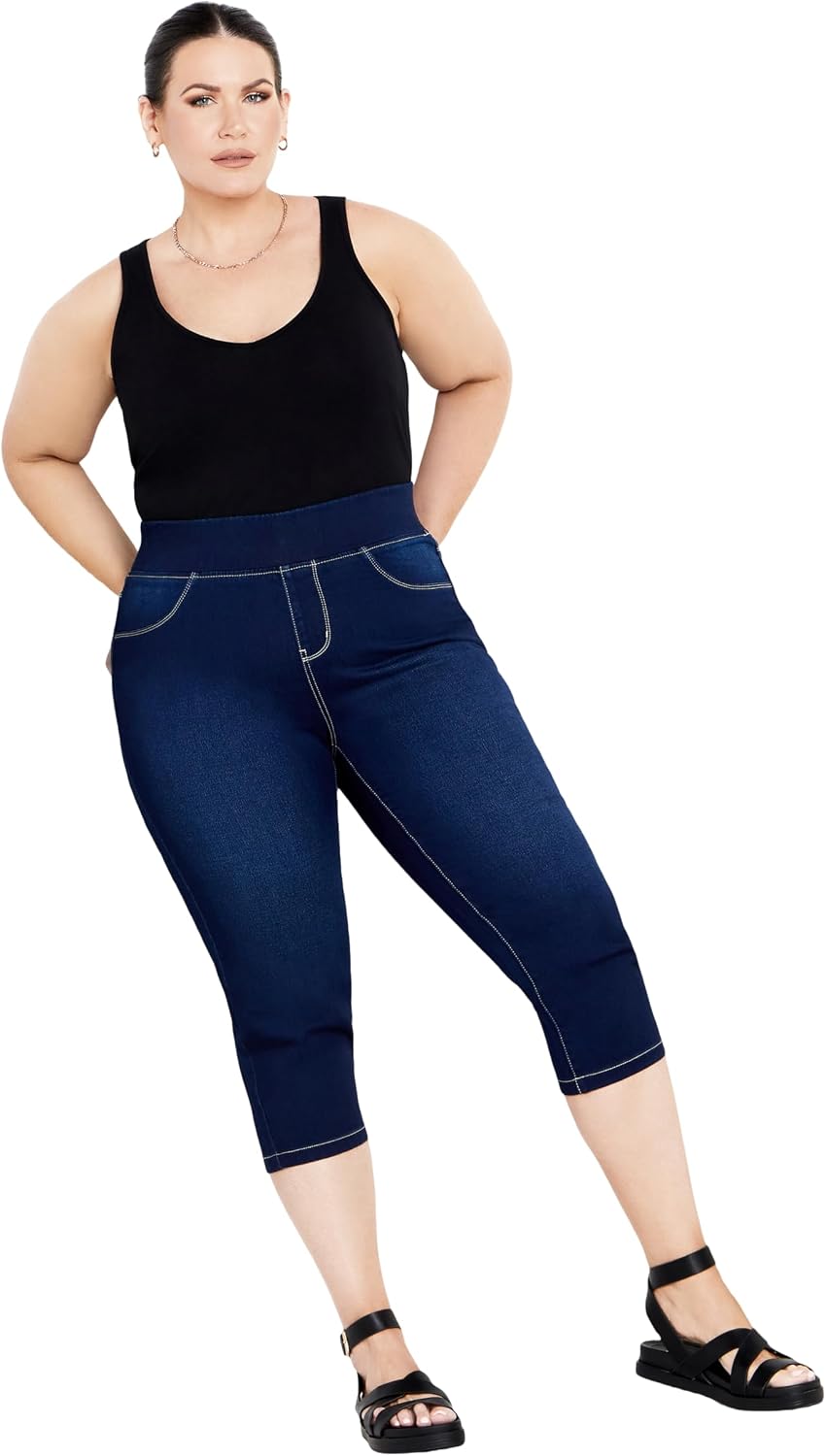 Avenue Pull On Cropped Denim Legging