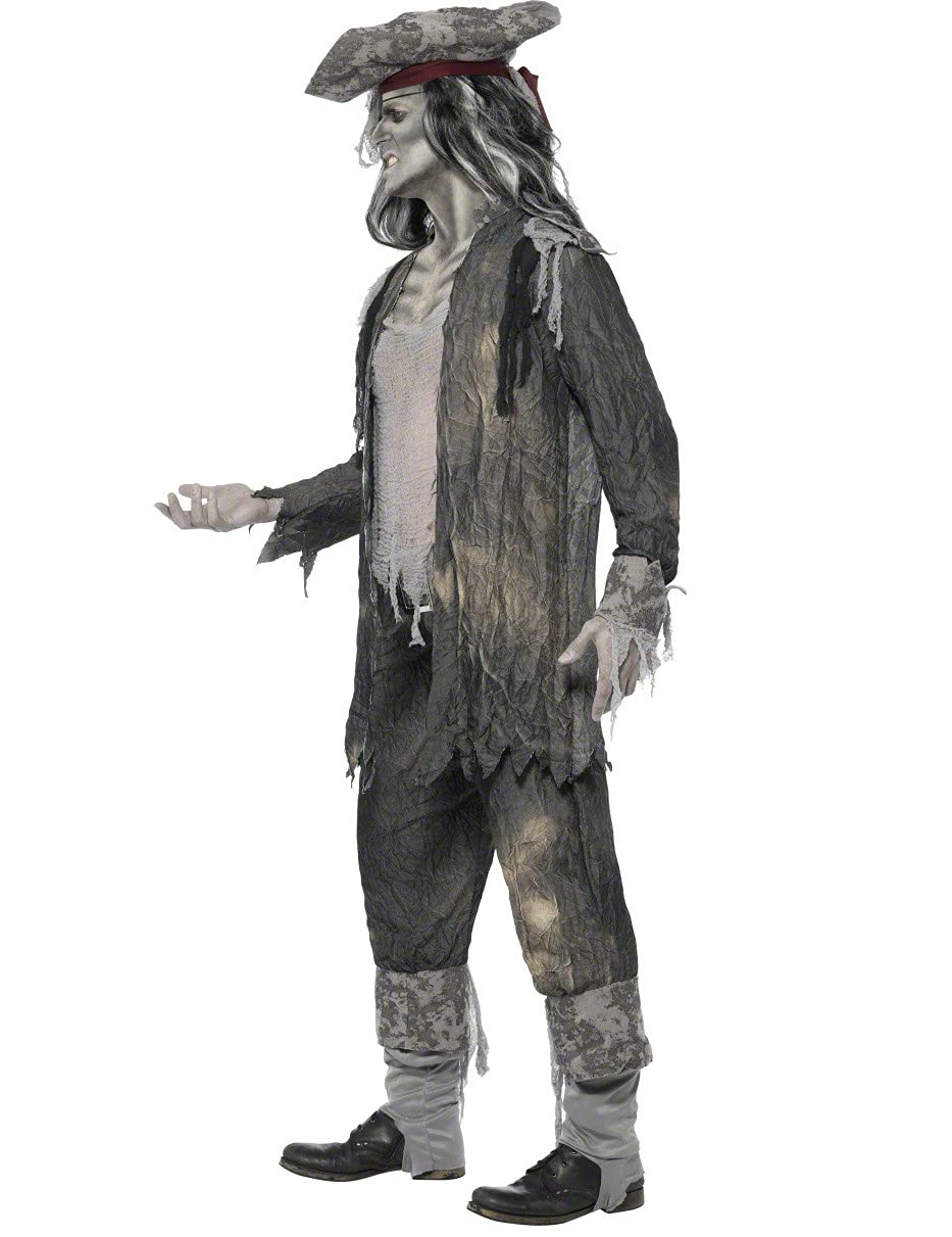 Vegaoo Costume fantasma pirata uomo Halloween - Argento - XL
