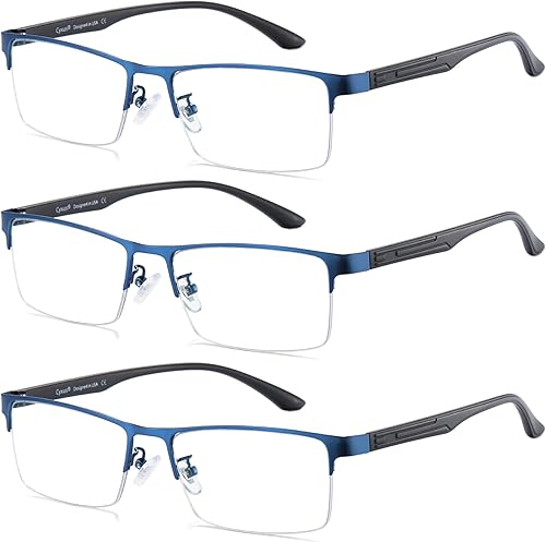 Miniatura 9 de Cyxus Gafas de bloqueo de luz azul de titanio para hombres y mujeres, anteojos para computadora, anteojos para pantalla y video, antifatiga ocular