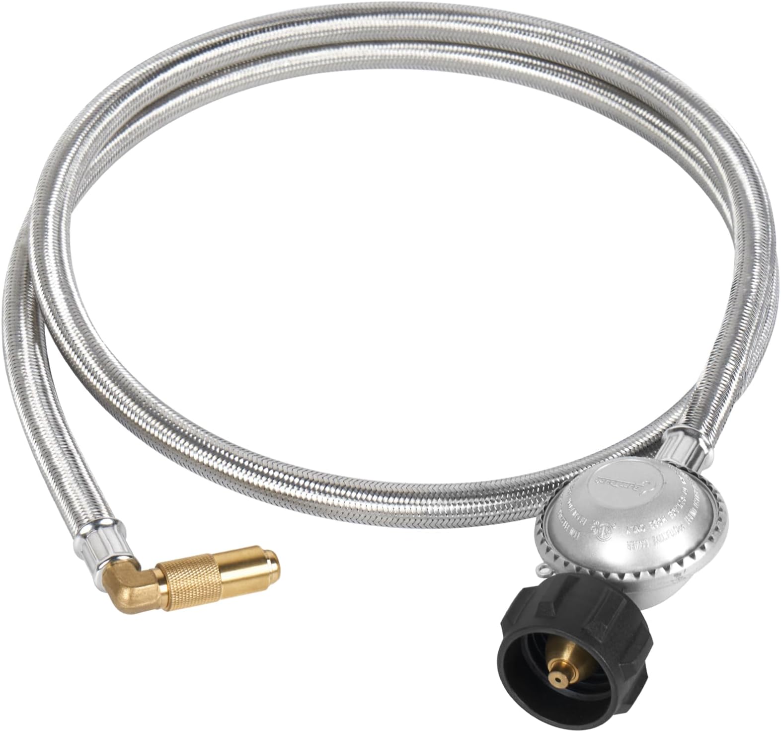 SHINESTAR 6FT Propane Regulator with Hose for Blackstone 17/22-Inch Griddle, Low Pressure Propane Regulator with Adapter, Stainless Braided
