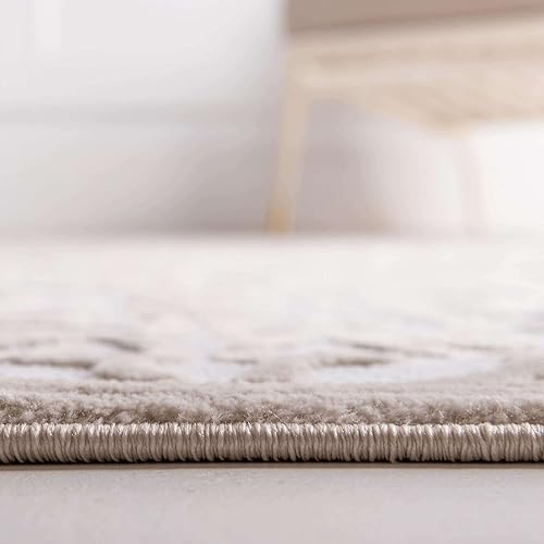 Miniatura 5 de Unique Loom Rushmore Collection - Alfombra de área Johnson (4 pies 1 pulgada x 6 pies 1 pulgada, ovalada, blanco nievebeige)