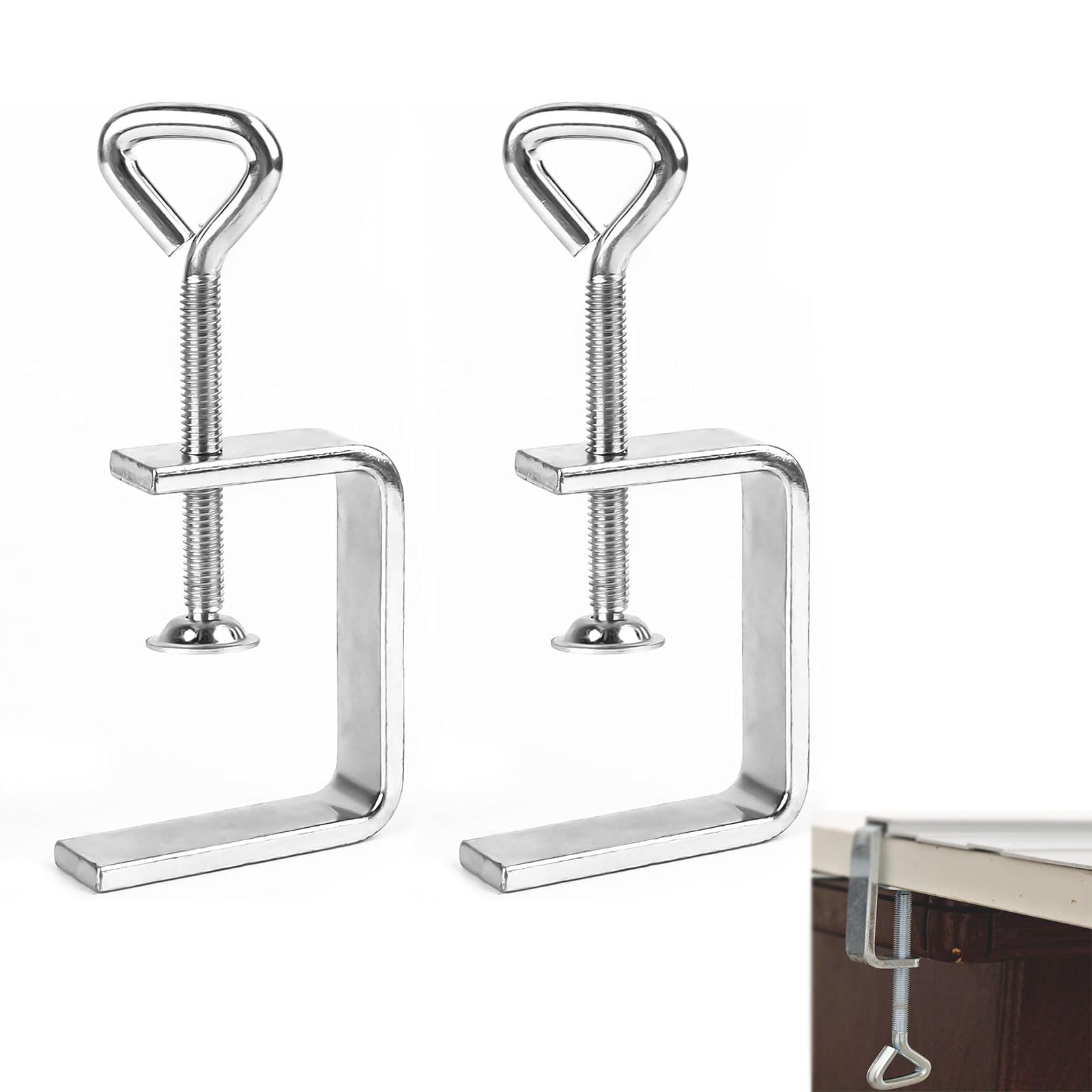 Morsetto a C Vite in Acciaio Inox,Morsetto a C,Morsetti da Falegname Acciaio Inox Morsettos di Fissaggio,Morsettos a C Resistenti,per Lavorazione Legno Fai da Te Saldatura Mobili,2 Pezzi