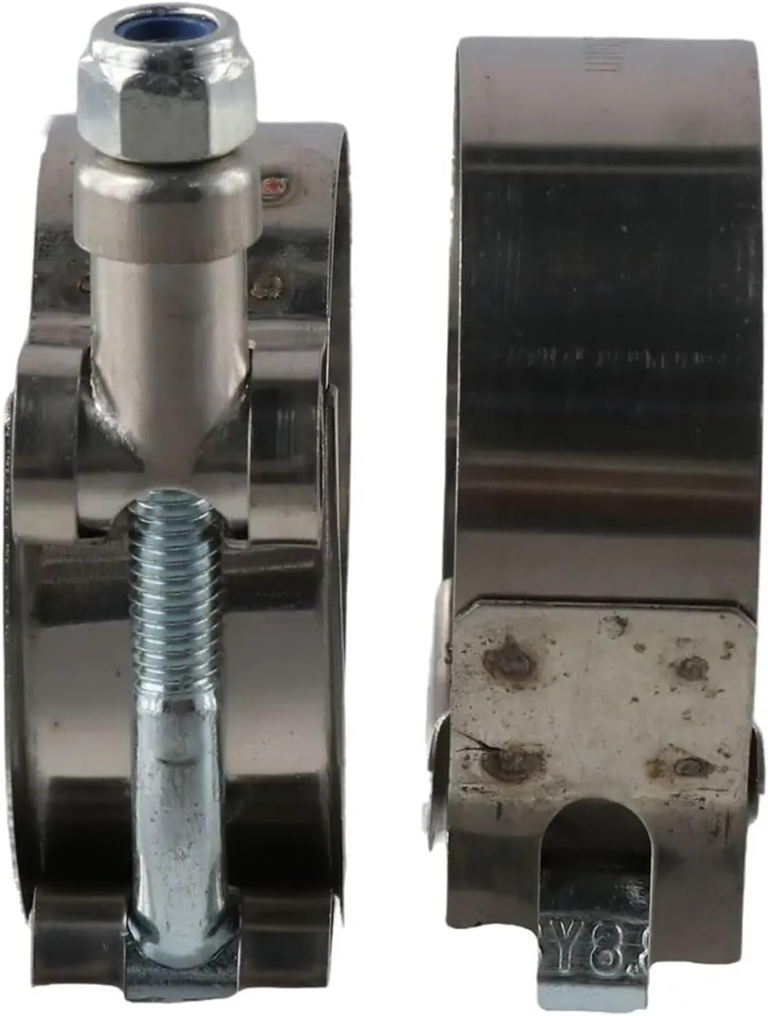 2 Pcs 1.5 Inch Stainless Steel T-Bolt Hose Clamps, Clamp Range 43-49mm for 1.5" Hose ID