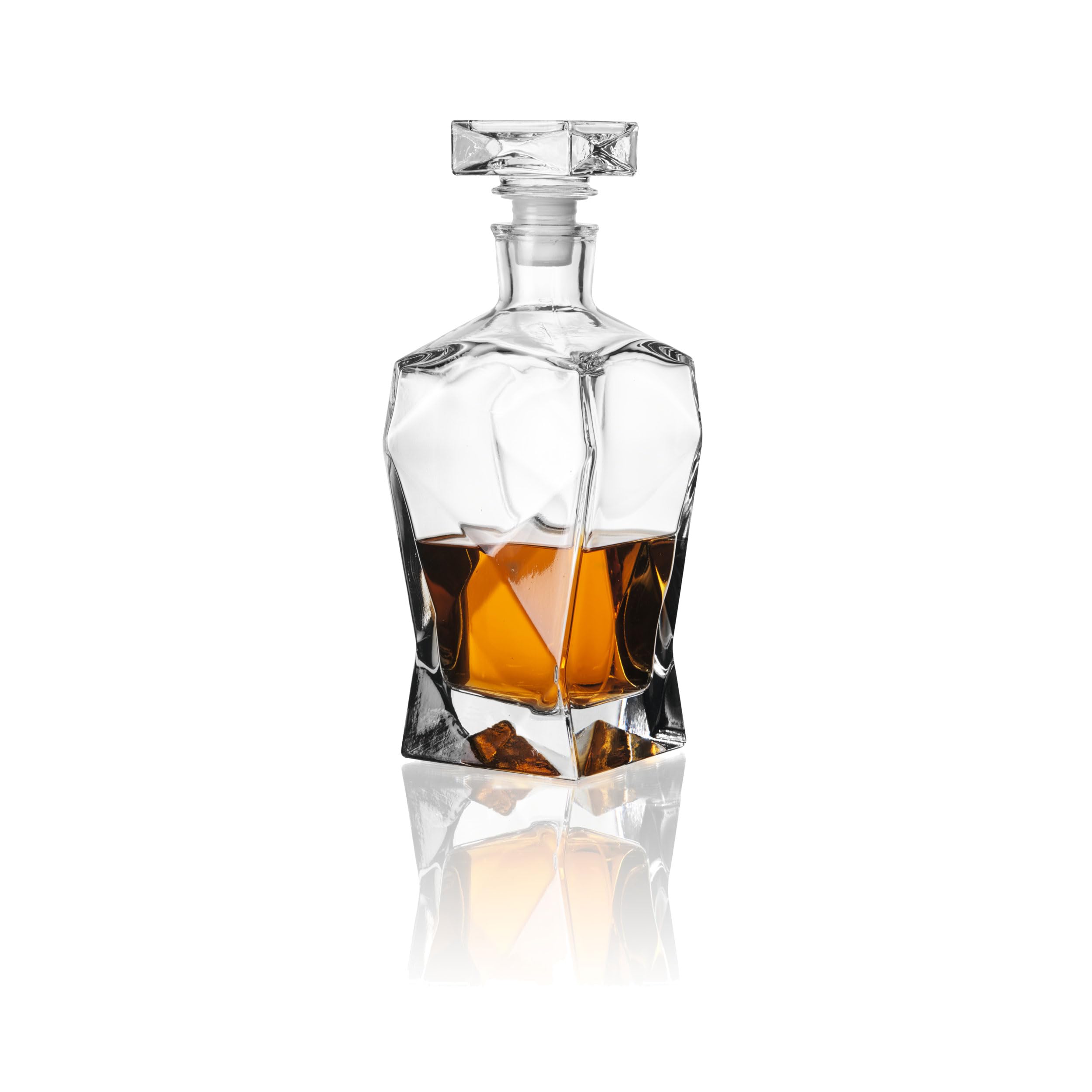 Montana Diamond Karaffe Aus Glas – 750 Ml, Mit Stopfen, Kantiges Design, Als Dekanter
