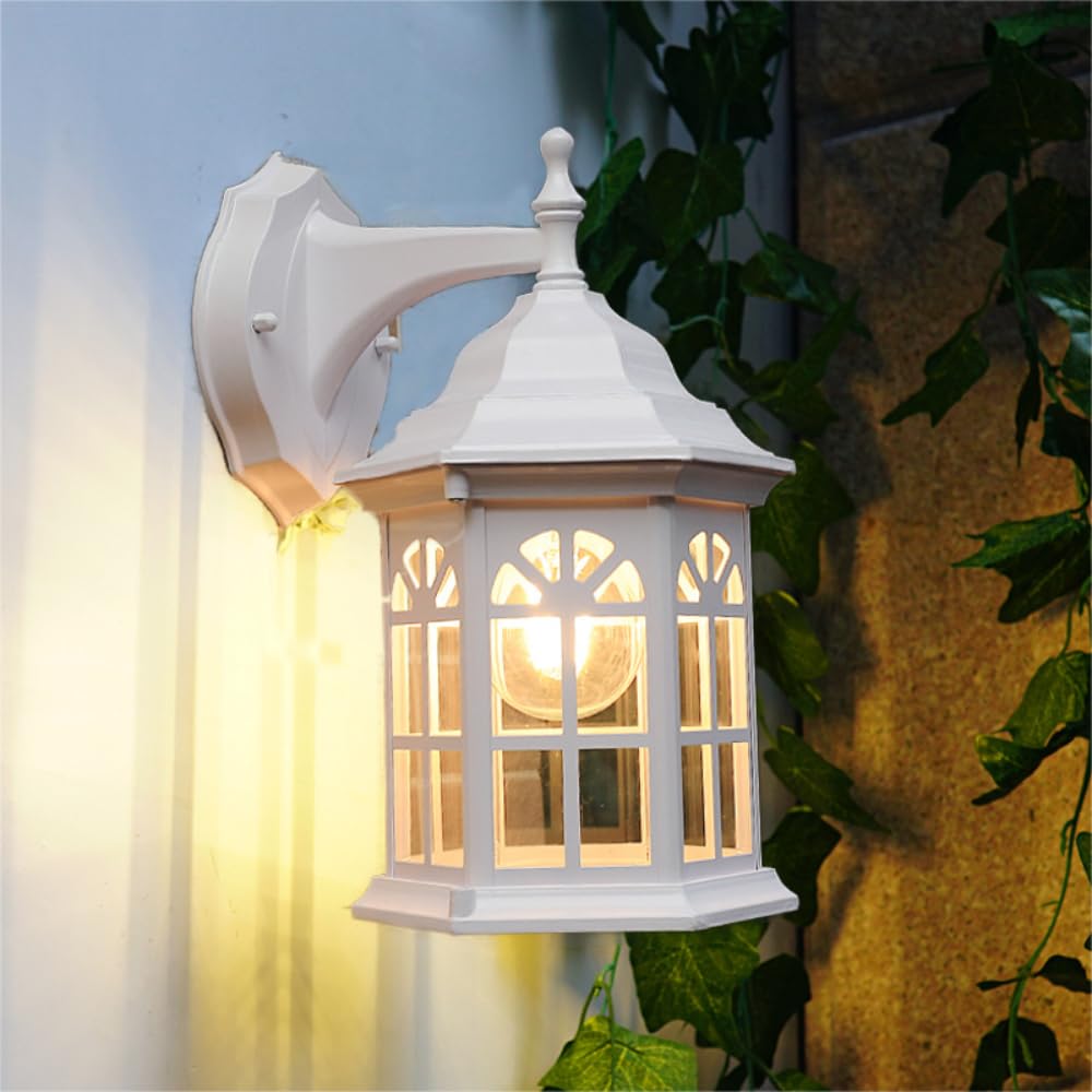 XINYASEE European Country Style Balcony Wall Light, Waterproof Outdoor Light, Outdoor bar Aisle Light E27 lampholder (BD-10-White)