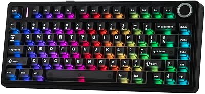 EPOMAKER AULA F75 Ultra Tastiera Meccanica Wireless,10000mAh,VIA Programmable,Knob,Hot-Swap,Creamy Switch & Gasket,RGB,BT/2.4GHz/Type-C,Gaming Keyboard for PC & Mac (Nero, Reaper Switch)