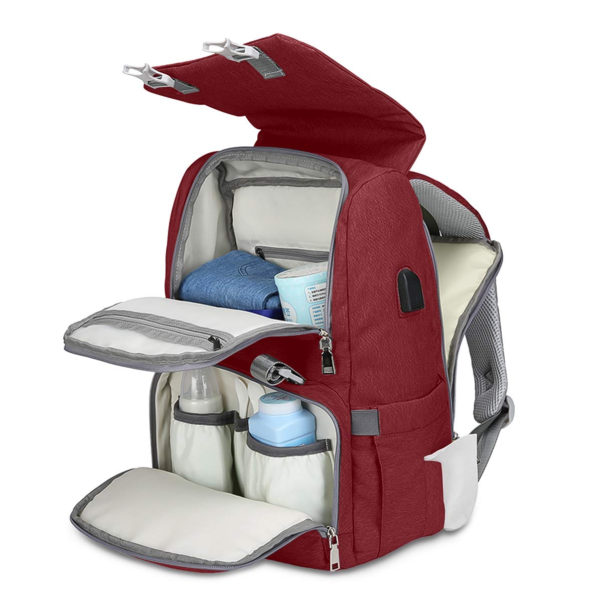 SONARIN Waterproof Multifunction Baby Nappy Changing Backpack with changing mat