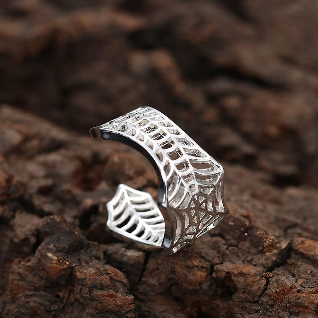 Sophisticated Adjustable Golden Silver Mens Womens Encircle Web Shaped Couple Anniversary Web Golden Silver for Men Women Adults School Students